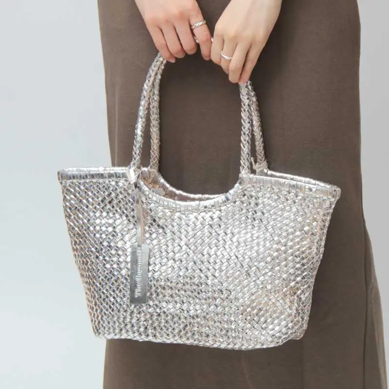 The Bagmati バグマティ メタリックレザー メッシュ トートバッグ