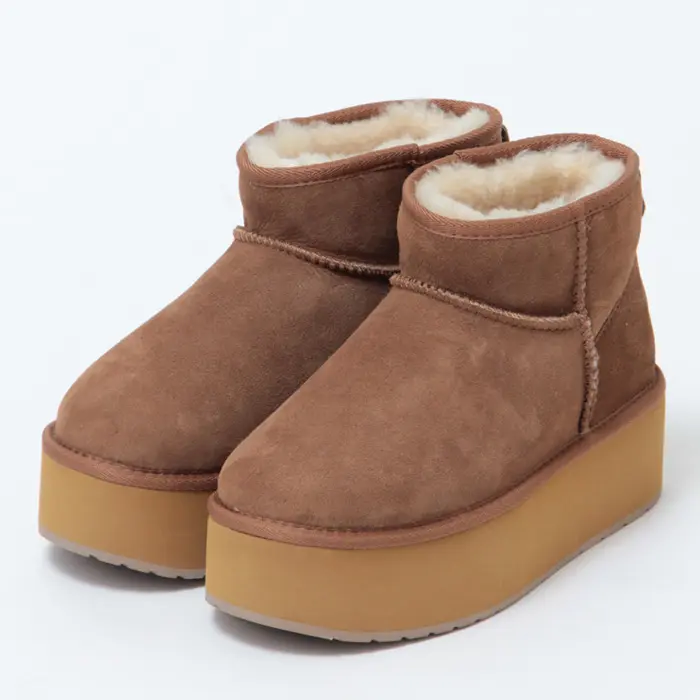 EMU Australia エミュ Stinger Micro Flatform 厚底 ムートン ブーツ CHESTNUT