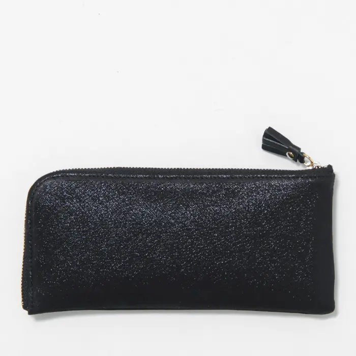POMTATA ポンタタ HAK ラメ L字ファスナー 長財布 BLACK