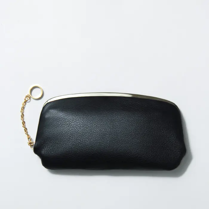 POMTATA ポンタタ ソフトレザー リング チャーム ウォレット 長財布 ブラック