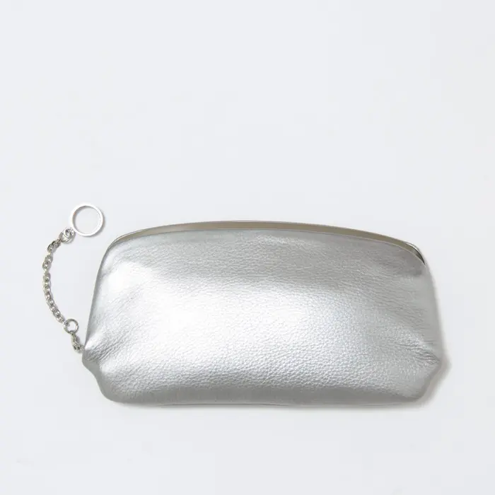 POMTATA ポンタタ ソフトレザー リング チャーム ウォレット 長財布 シルバー