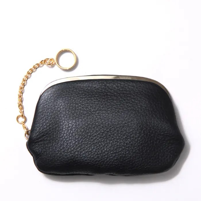 POMTATA ポンタタ ソフトレザー リング チャーム ウォレット ミニ財布 ブラック