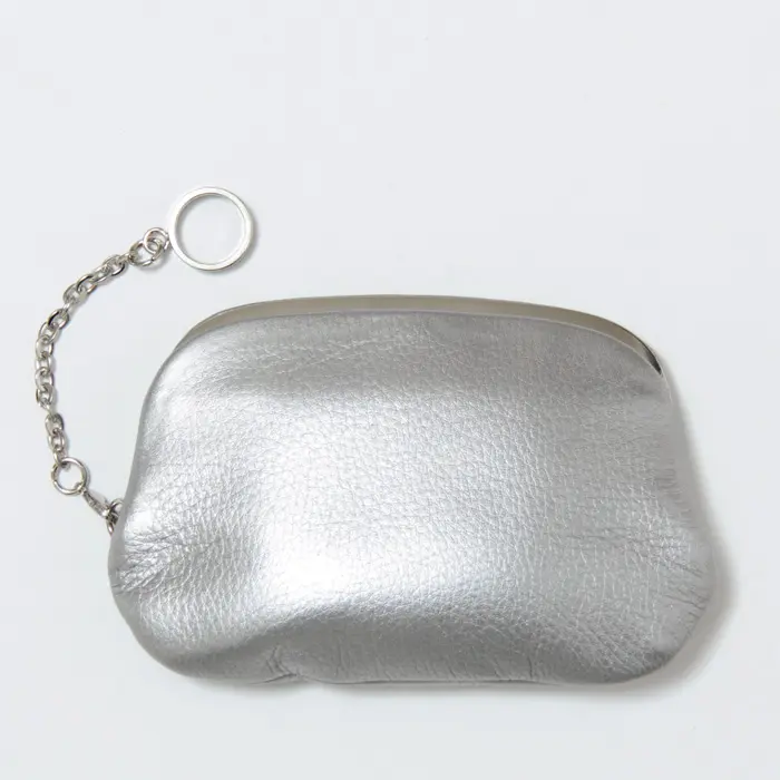 POMTATA ポンタタ ソフトレザー リング チャーム ウォレット ミニ財布 シルバー