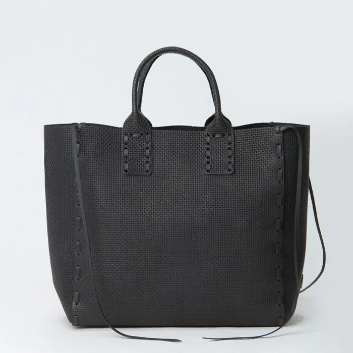 POMTATA ポンタタ SAKU TOTE レザー トートバッグ（M） MICRO-MESH/ブラック