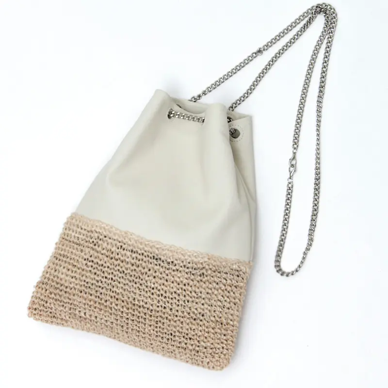 POMTATA ポンタタ NOU TOTE 2way 巾着 ショルダーバッグ ホワイト