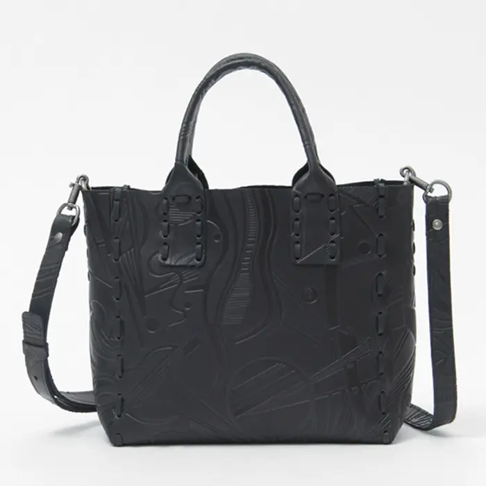 POMTATA ポンタタ SAKU 2WAY TOTE レザー トートバッグ（S） ART/ブラック