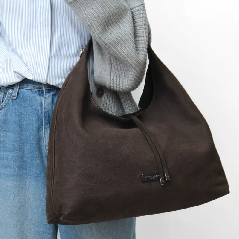 GIANNI CHIARINI ジャンニキアリーニ ANGELICA ナバックレザー マキシホーボーバッグ