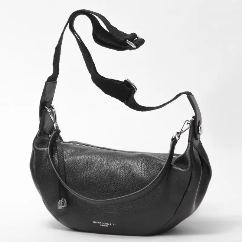 GIANNI CHIARINI ジャンニキアリーニ ASHA クレセント レザーショルダーバッグ NERO