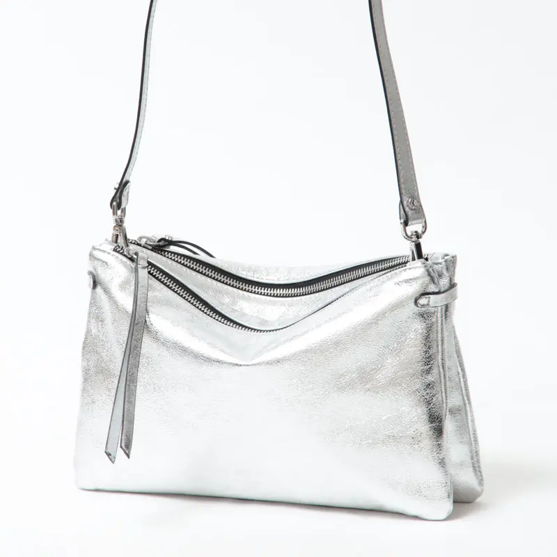 GIANNI CHIARINI ジャンニキアリーニ HERMY  2ルーム ショルダーバッグ SILVER