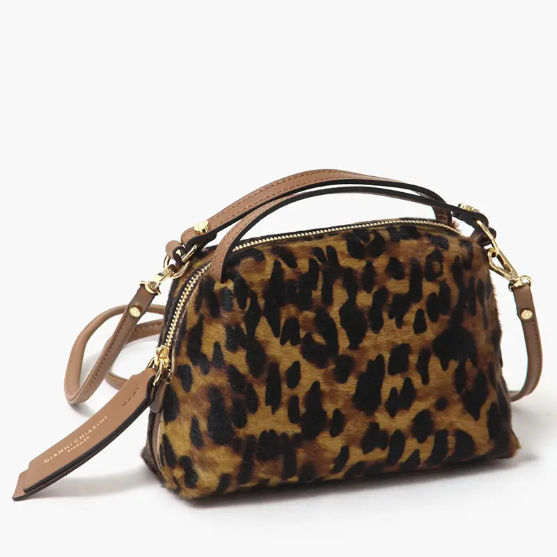 GIANNI CHIARINI ジャンニキアリーニ ALIFA ハラコ 2way ミニ トートバッグ（S) LINCE-CUOIO
