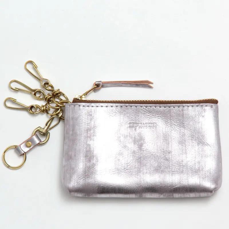SARANAM サラナン Foil  メタリック カウレザー キー＆カードケース シルバー