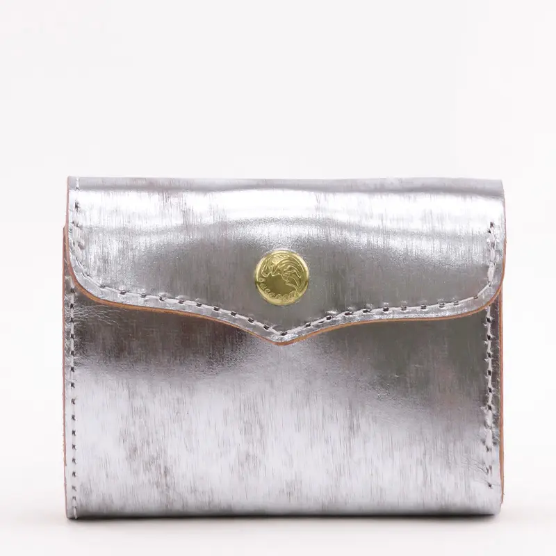 SARANAM サラナン Foil  メタリック カウレザー 三つ折り フラップ財布