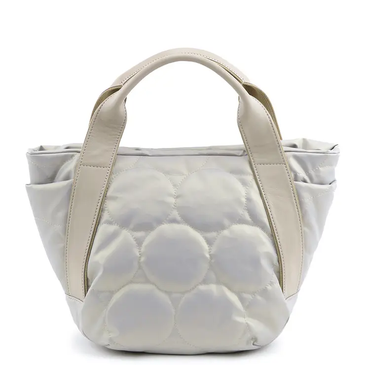 VIA DOAN ヴィアドアン Parrot ドットキルティング トートバッグ ベージュ