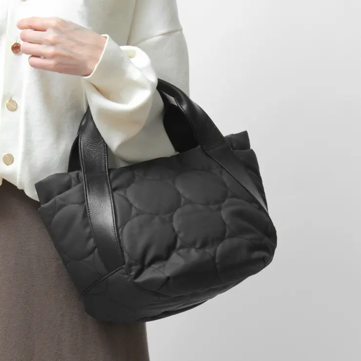 VIA DOAN ヴィアドアン Parrot ドットキルティング トートバッグ