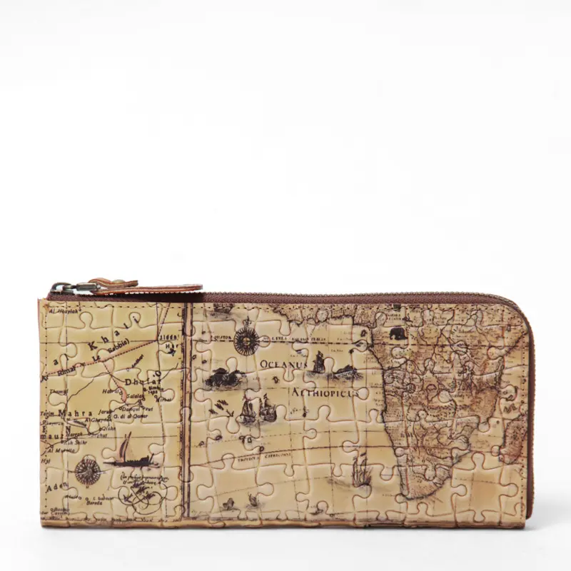 VIA DOAN ヴィアドアン Map L字ファスナー 長財布