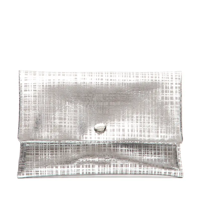 Neutral Gray ニュートラルグレイ ネット チェック柄 長財布 シルバー