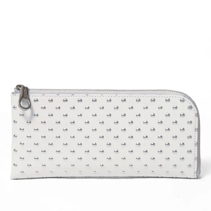 ARUKAN アルカン スタッズ L字ファスナー 長財布 ホワイト