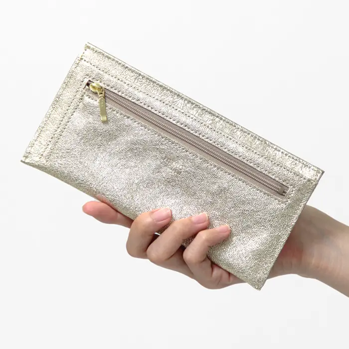 INTRO DUCTION イントロダクション メタリックレザー 極薄 長財布