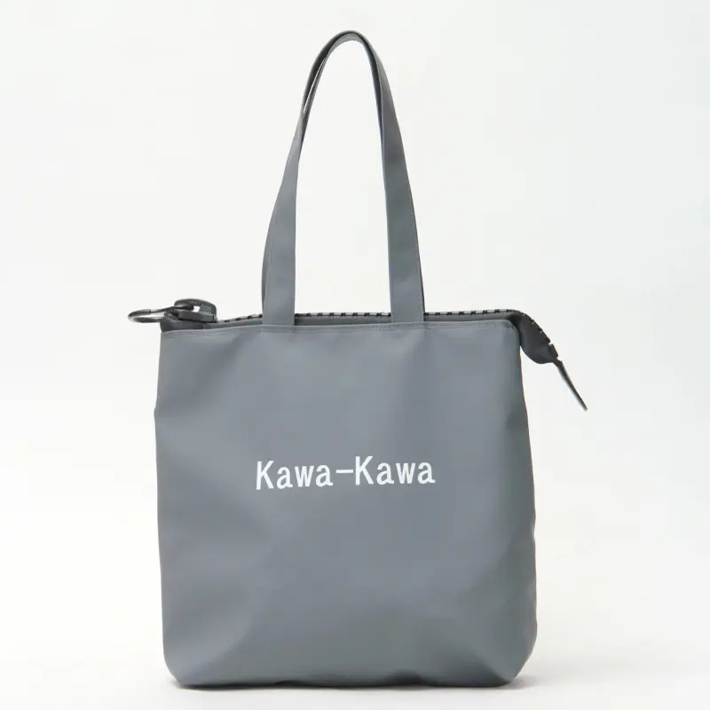 kawa-kawa カワカワ rubber-cho 25bis ロゴ入り トートバッグ グレー