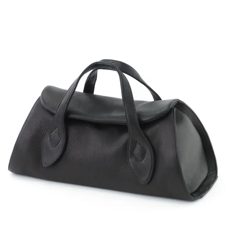 michiamo ミキアモ ソフトキップレザー 横型 ハンドバッグ ブラック