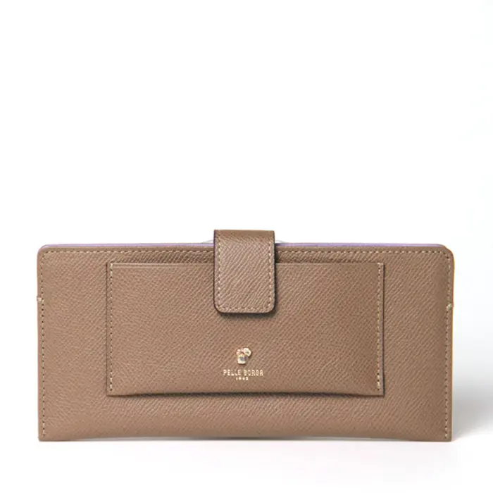 PELLE BORSA ペレボルサ フレンチカーフグッズ フラットウォレット 長財布 トープ