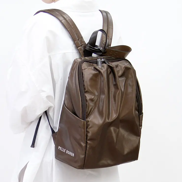 PELLE BORSA ペレボルサ チアーズ A4 リュック ブラウン