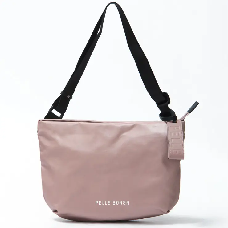 PELLE BORSA ペレボルサ Cheers  ラウンド ショルダーバッグ スモーキーピンク