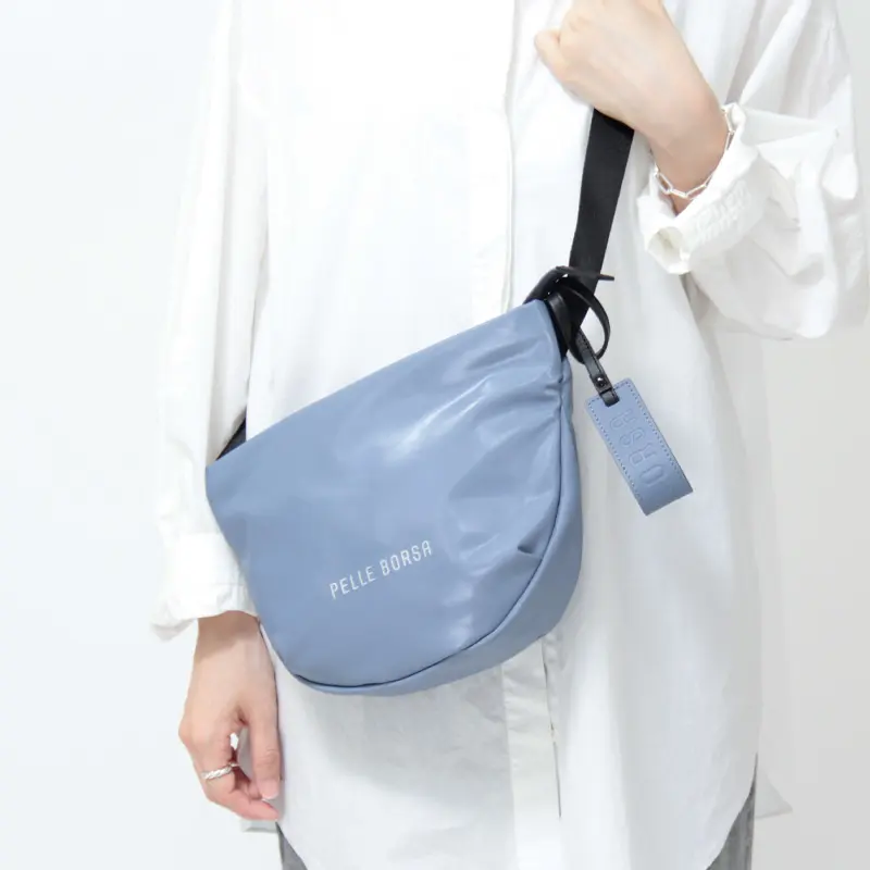 PELLE BORSA ペレボルサ チアーズ コンパクト ラウンドショルダーバッグ 4686 ブルージェイ