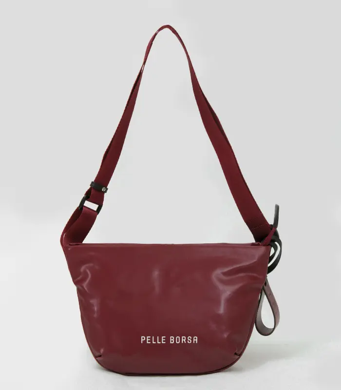 PELLE BORSA ペレボルサ チアーズ コンパクト ラウンドショルダー マルーン