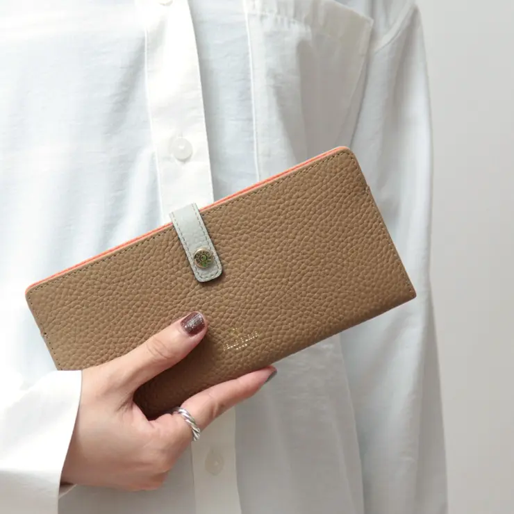 PELLE BORSA ペレボルサ Reinette Goods シュリンクレザー スリムウォレット キャメル