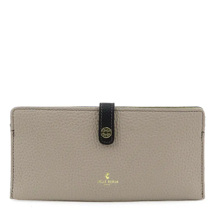 PELLE BORSA ペレボルサ Reinette Goods シュリンクレザー スリムウォレット グレージュ