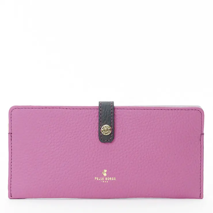 PELLE BORSA ペレボルサ Reinette Goods シュリンクレザー スリムウォレット モーヴ