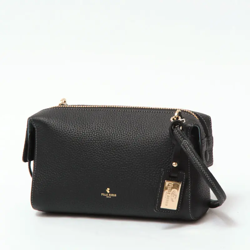 PELLE BORSA ペレボルサ レネット レザー ショルダーバッグ ブラック