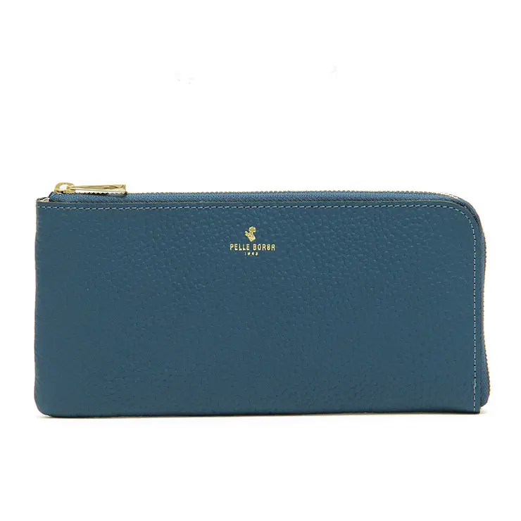PELLE BORSA ペレボルサ レネットグッズ L字ファスナー 長財布 ブルー