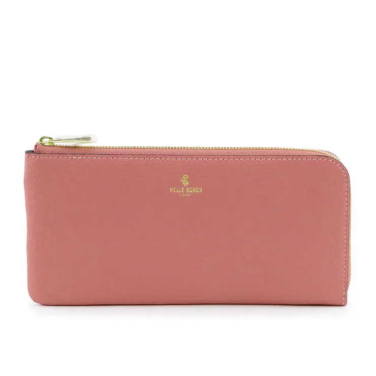PELLE BORSA ペレボルサ レネットグッズ L字ファスナー 長財布 コーラルピンク