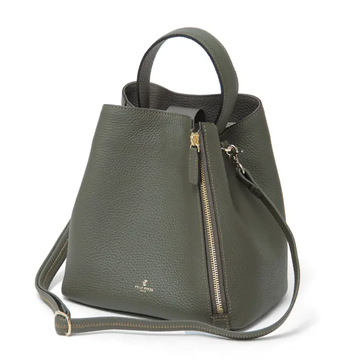PELLE BORSA ペレボルサ Reinette レザー 2way ショルダーバッグ カーキ