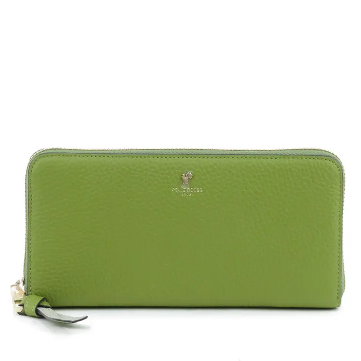 PELLE BORSA ペレボルサ Reinette Goods シュリンクレザー ラウンドファスナー 長財布 グリーン