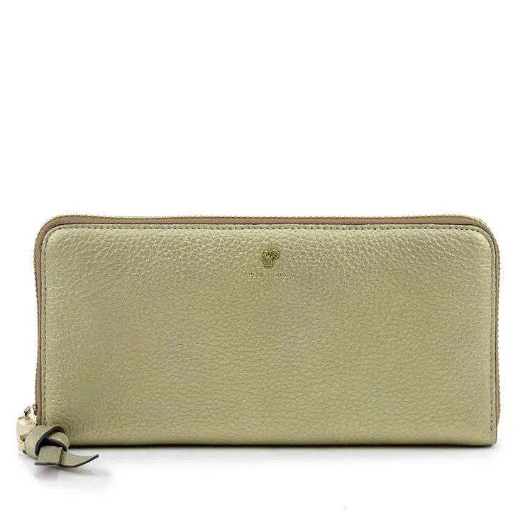 PELLE BORSA ペレボルサ Reinette Goods シュリンクレザー ラウンドファスナー 長財布 ゴールド
