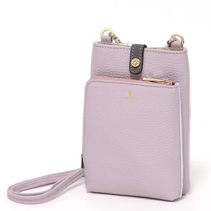 PELLE BORSA ペレボルサ Reinette レネット シュリンクレザー スマートポシェット ライラック