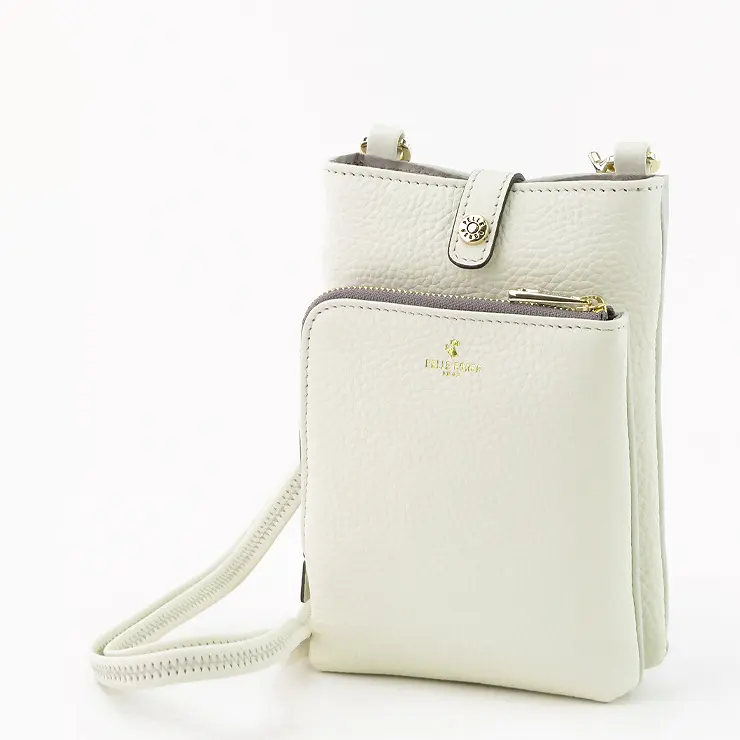 PELLE BORSA ペレボルサ Reinette レネット シュリンクレザー スマートポシェット ホワイト