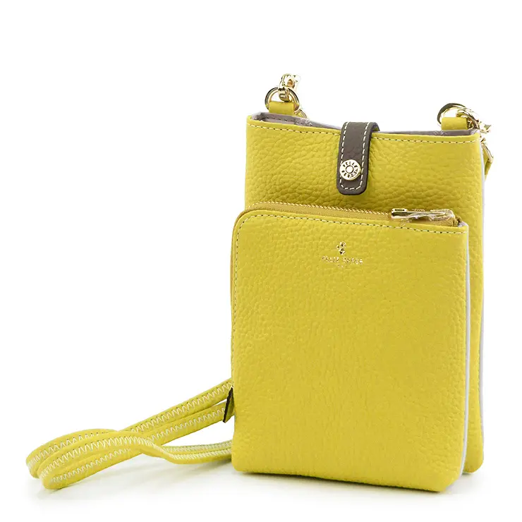 PELLE BORSA ペレボルサ Reinette レネット シュリンクレザー スマートポシェット イエロー