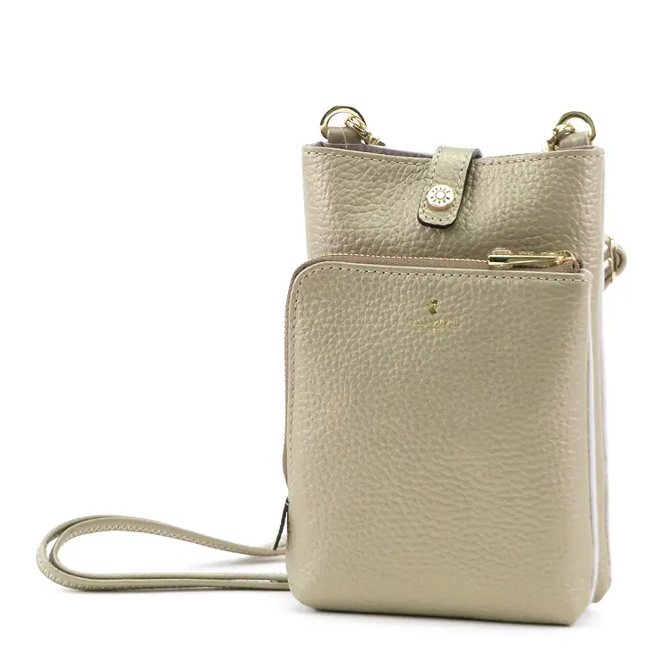 PELLE BORSA ペレボルサ Reinette レネット シュリンクレザー スマートポシェット ゴールド