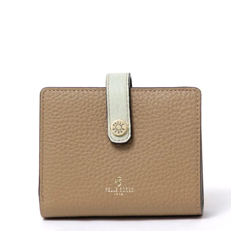 PELLE BORSA ペレボルサ Reinette Goods 型押しシュリンク 二つ折り財布 キャメル