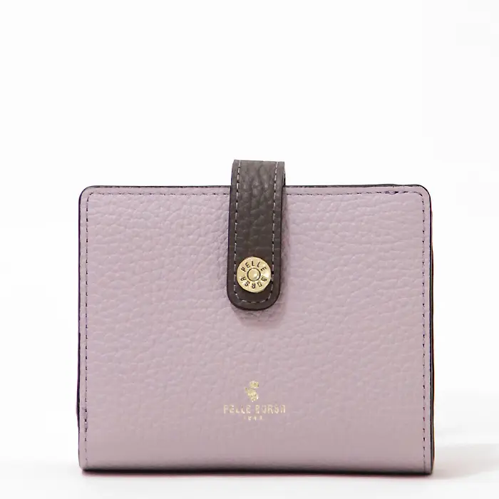 PELLE BORSA ペレボルサ Reinette Goods 型押しシュリンク 二つ折り財布 ライラック