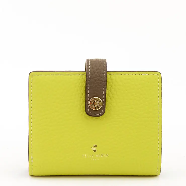 PELLE BORSA ペレボルサ Reinette Goods 型押しシュリンク 二つ折り財布 イエロー