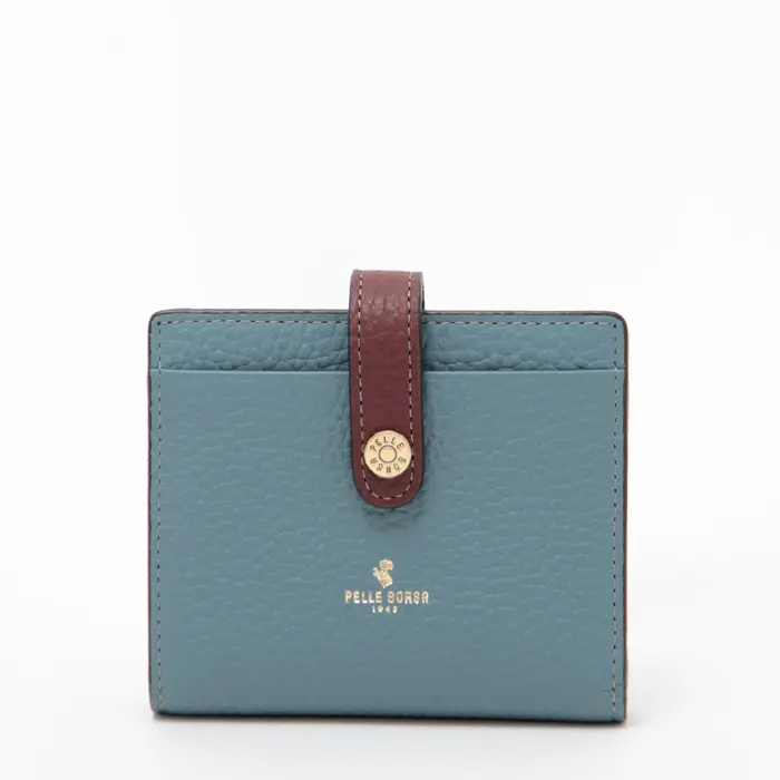 PELLE BORSA ペレボルサ レネットグッズ 二つ折り財布 ブルーグレー