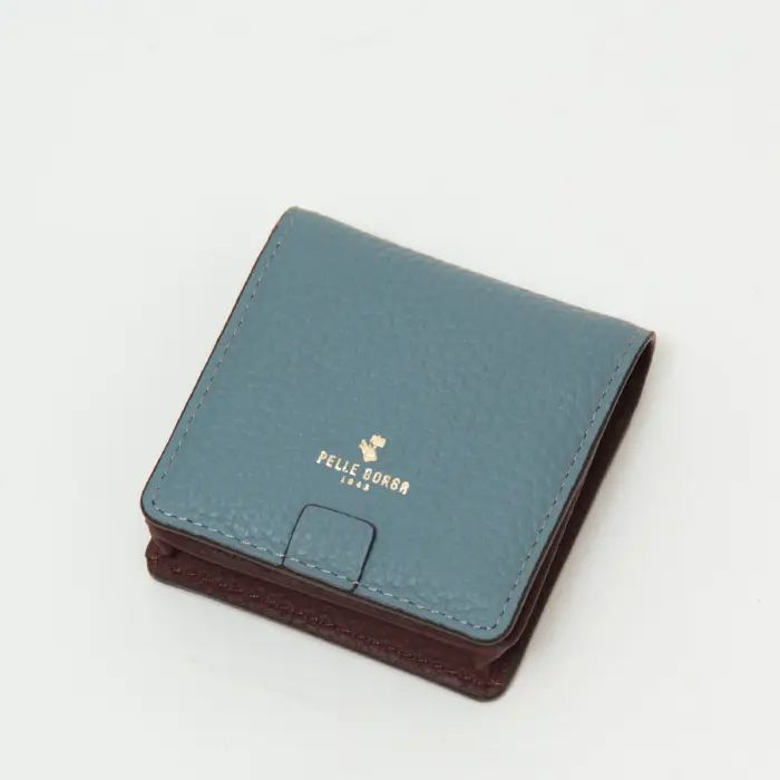 PELLE BORSA ペレボルサ レネットグッズ ボックス型 コインケース ブルーグレー