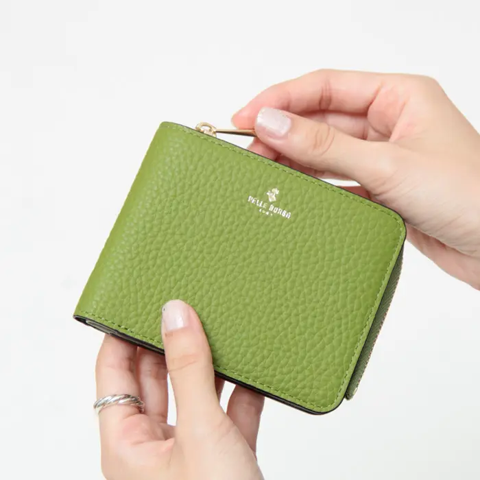 PELLE BORSA ペレボルサ Reinetto Goods  型押しシュリンク L字ファスナー 二つ折り財布