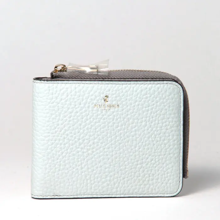 PELLE BORSA ペレボルサ Reinetto Goods  型押しシュリンク L字ファスナー 二つ折り財布 オフホワイト