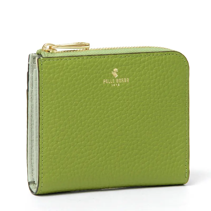PELLE BORSA ペレボルサ REINETTE GOODS シュリンクレザー コンパクト財布 グリーン
